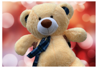 Большой плюшевый медведь 1.4 метра желтый.